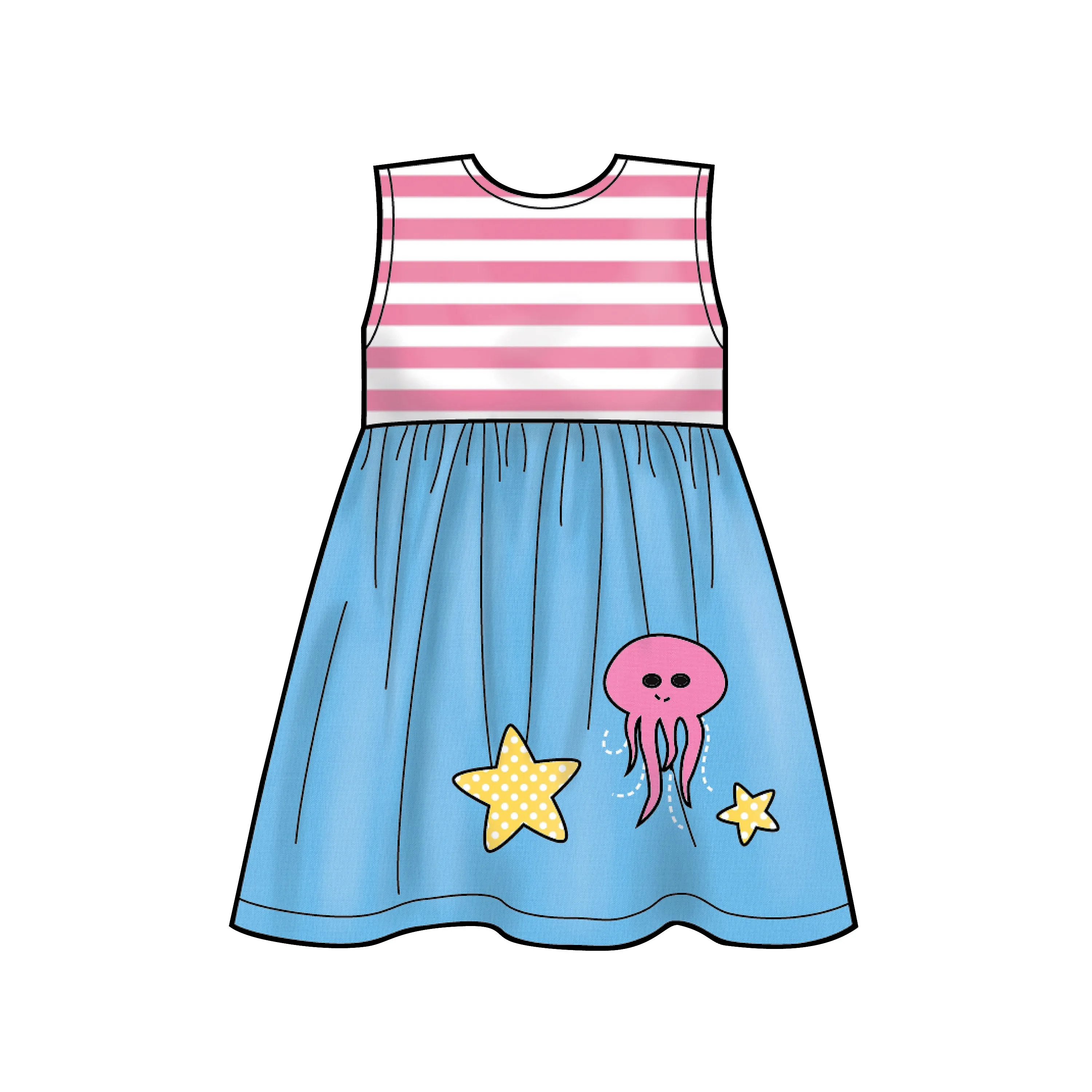 6647 New Look Sewing Pattern N6647 Toddlers' Dresses with Appliques