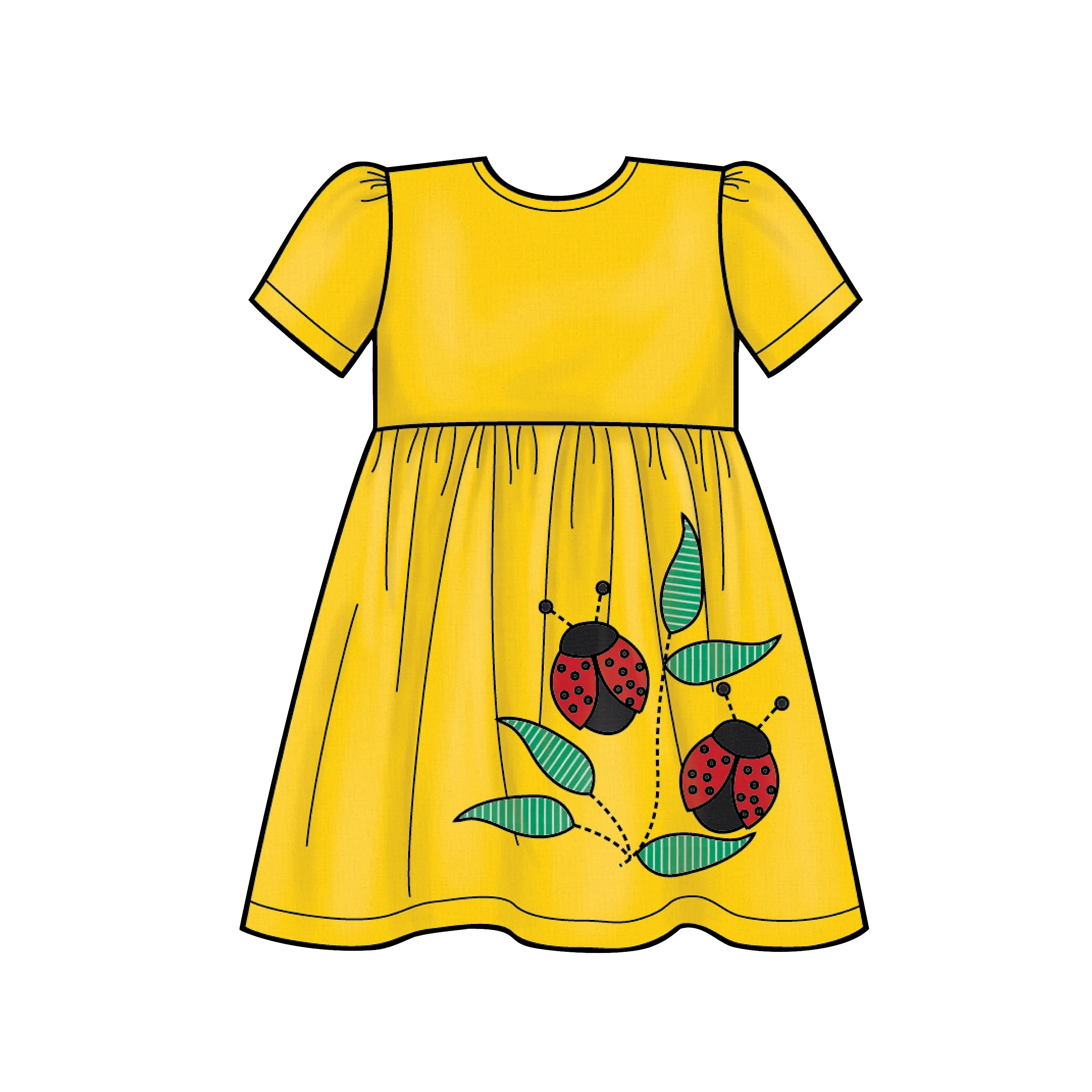 6647 New Look Sewing Pattern N6647 Toddlers' Dresses with Appliques