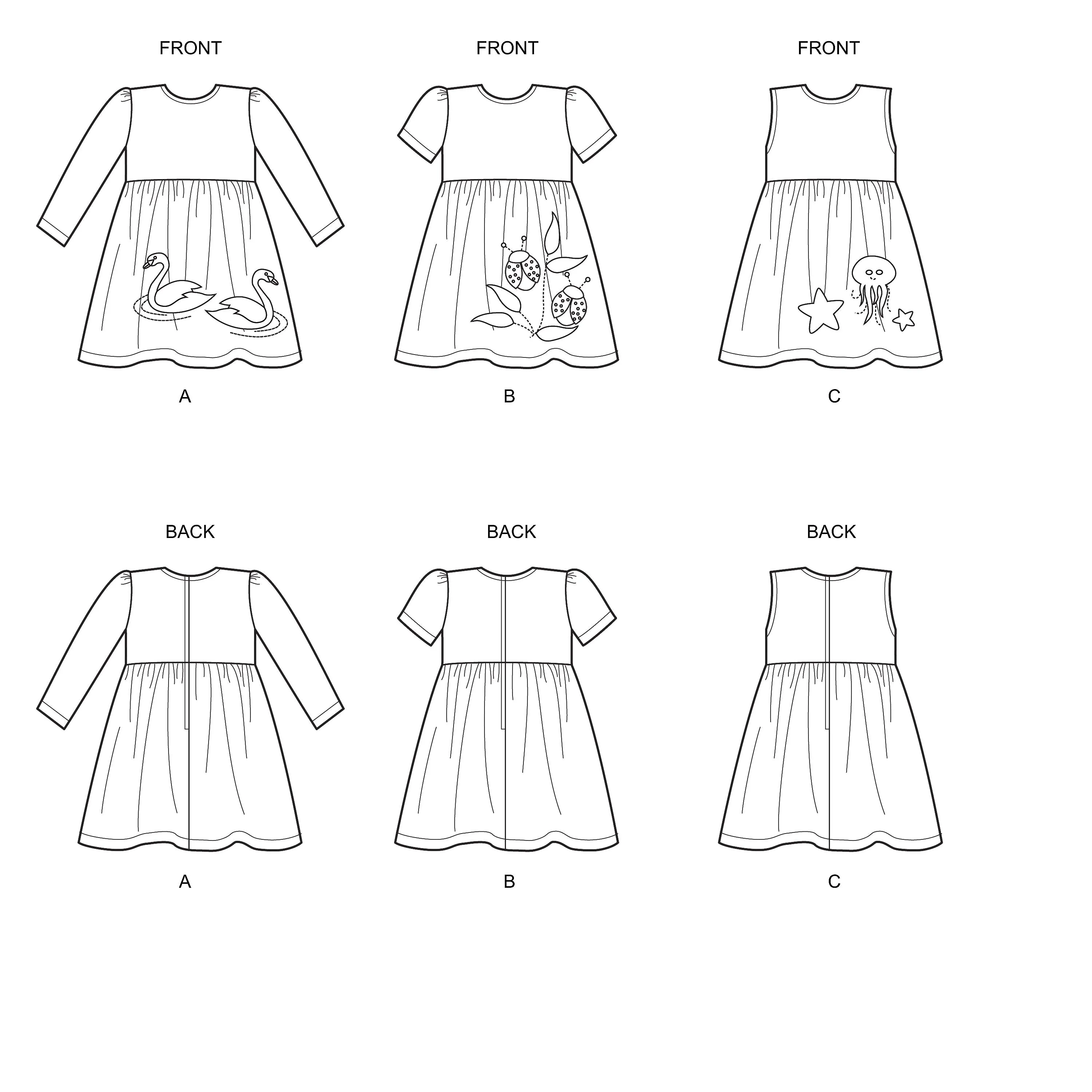 6647 New Look Sewing Pattern N6647 Toddlers' Dresses with Appliques