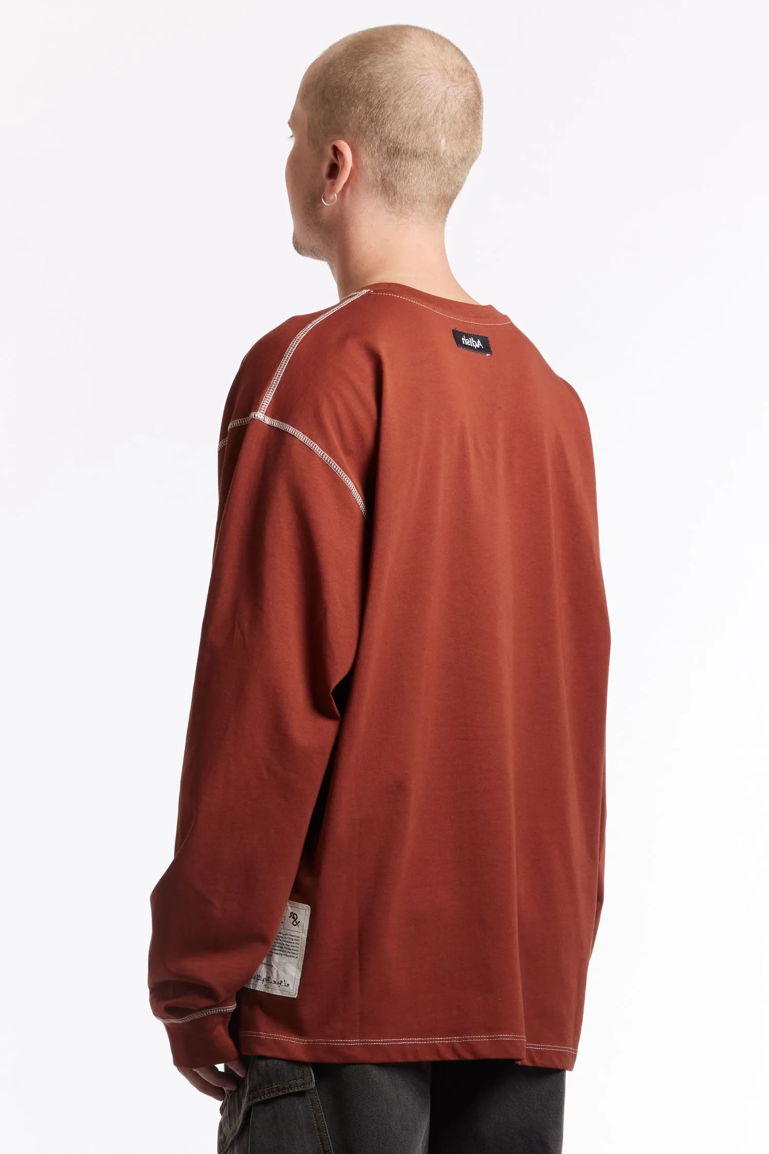 ADISH - TATREEZ LOGO CONTRAST STITCHED LONG SLEEVE SHIRT