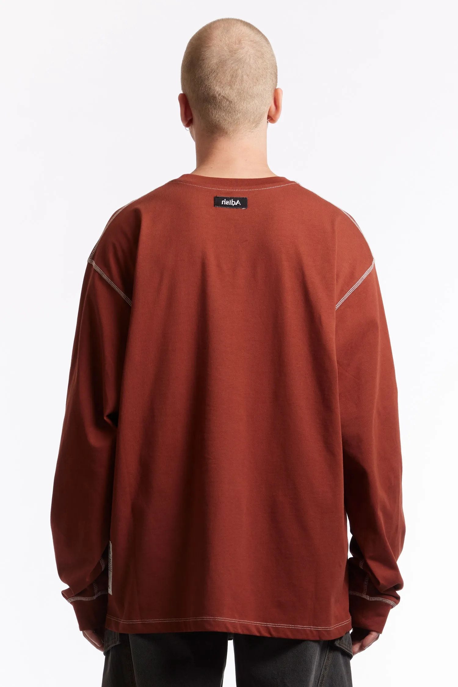 ADISH - TATREEZ LOGO CONTRAST STITCHED LONG SLEEVE SHIRT