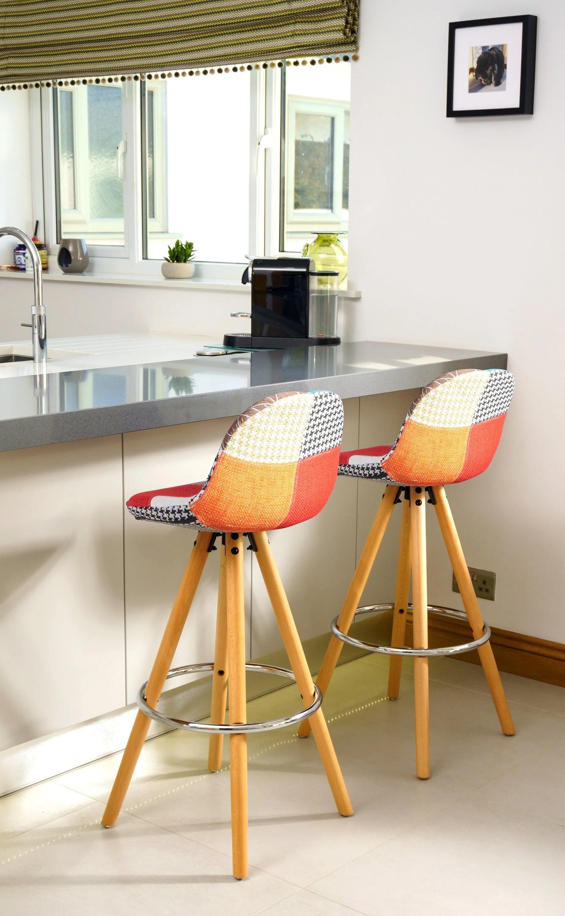 Barcelona Bar Stools - Multicoloured Patchwork