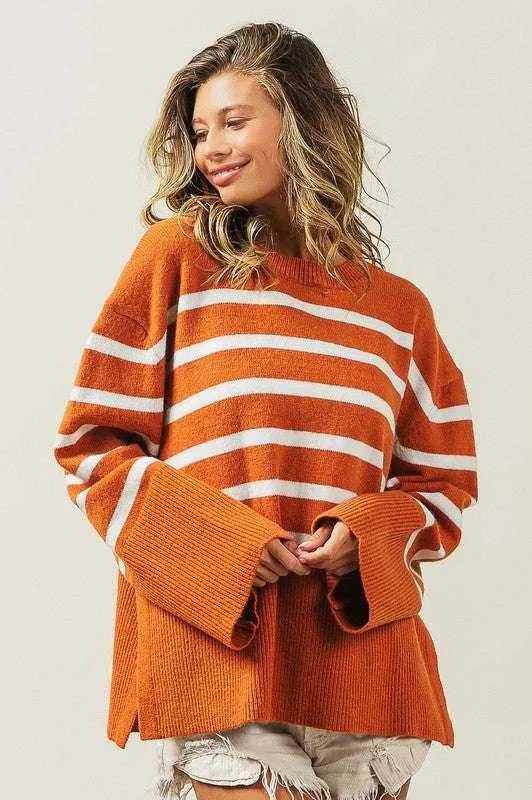 Bibi Ribbed Striped Sweater