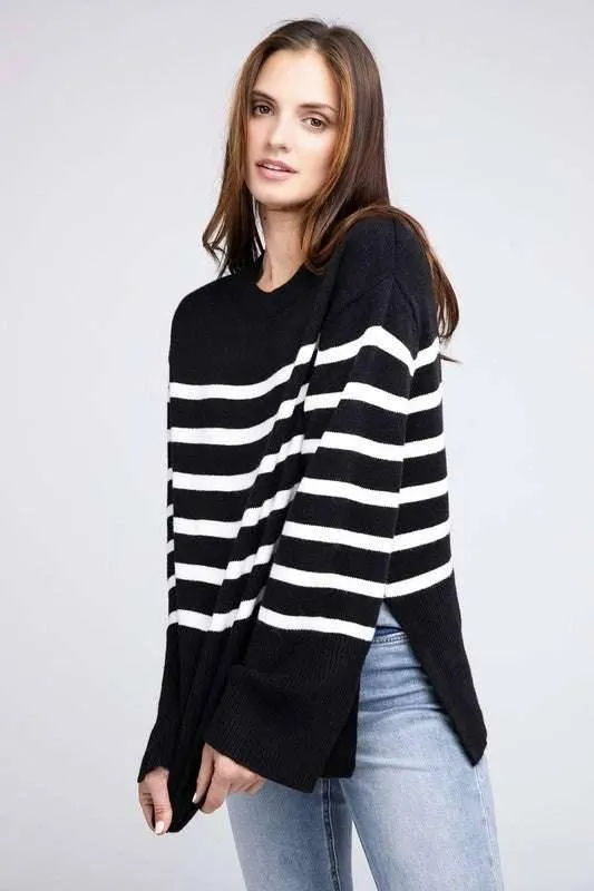 Bibi Ribbed Striped Sweater