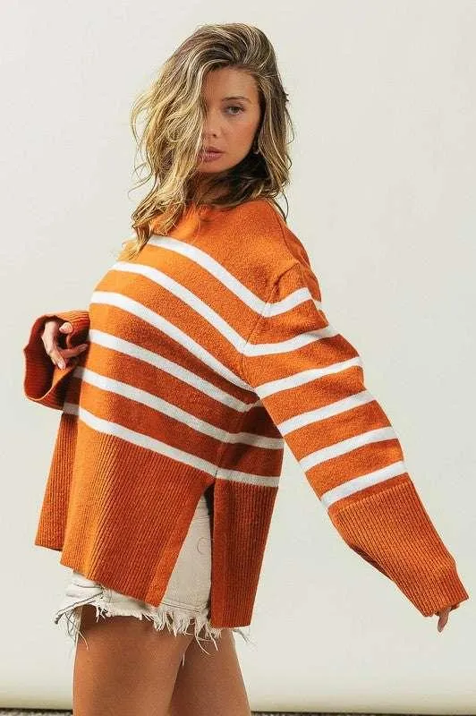 Bibi Ribbed Striped Sweater