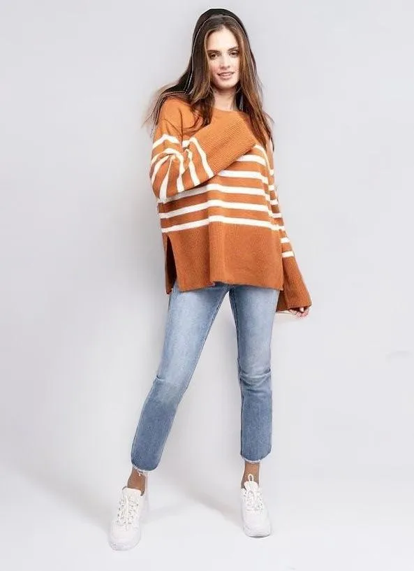 Bibi Ribbed Striped Sweater