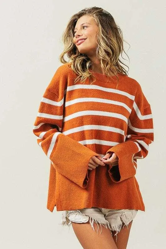 Bibi Ribbed Striped Sweater