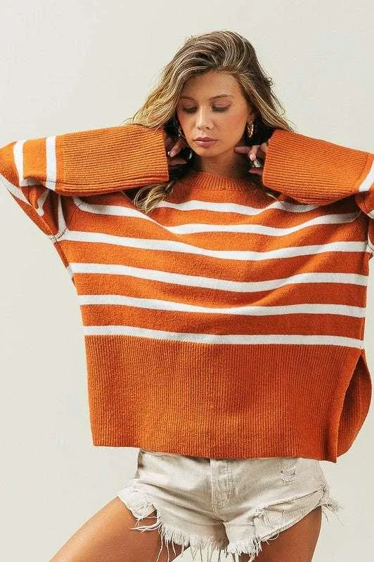 Bibi Ribbed Striped Sweater