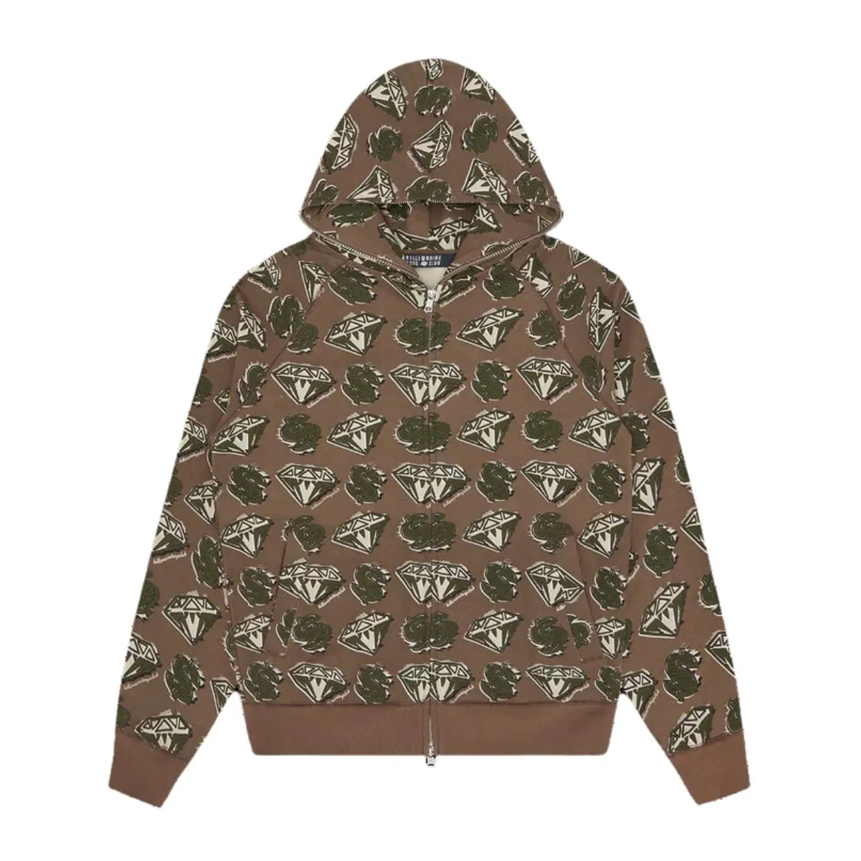 Billionaire Boys Club Diamonds & Dollars Khaki Zip Hoodie