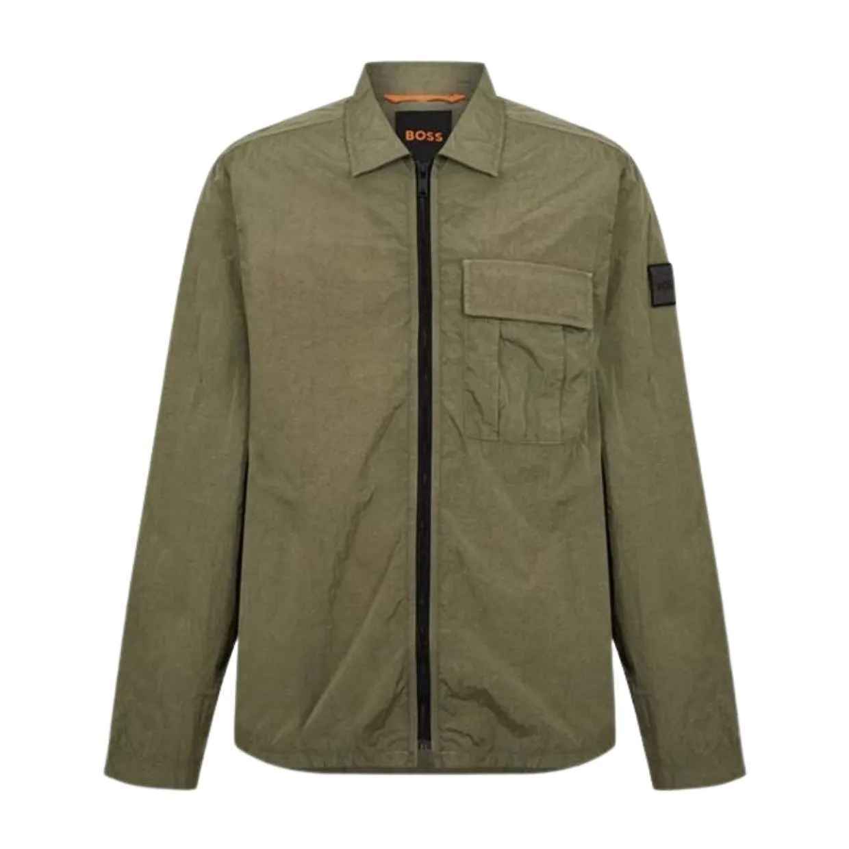 BOSS Logo Patch Loony Khaki Overshirt