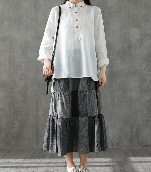 Casual Cotton Linen loose fitting Women's Skirts DZA2006117