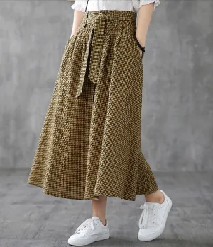 Casual Cotton Linen  loose fitting Women's Skirts  DZA200619