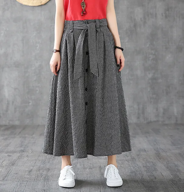 Casual Cotton Linen  loose fitting Women's Skirts  DZA200619