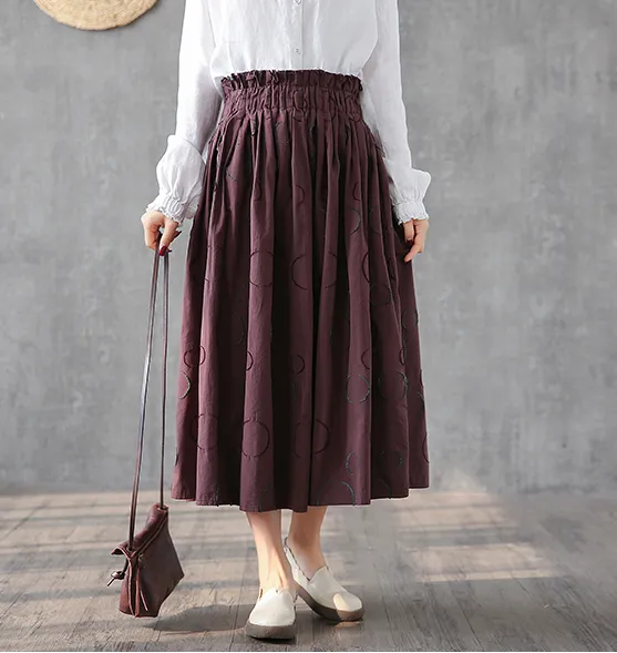 Casual Linen  loose fitting Women's Skirts  DZA200616