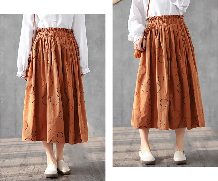 Casual Linen  loose fitting Women's Skirts  DZA200616