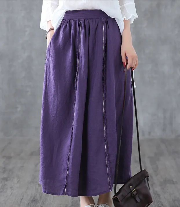 Casual Linen  loose fitting Women's Skirts  DZA200633