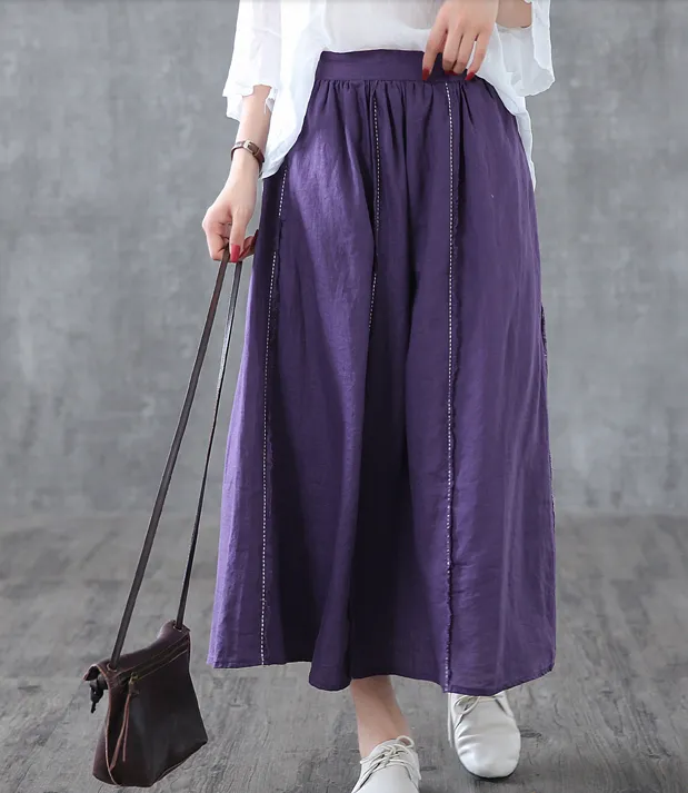 Casual Linen  loose fitting Women's Skirts  DZA200633