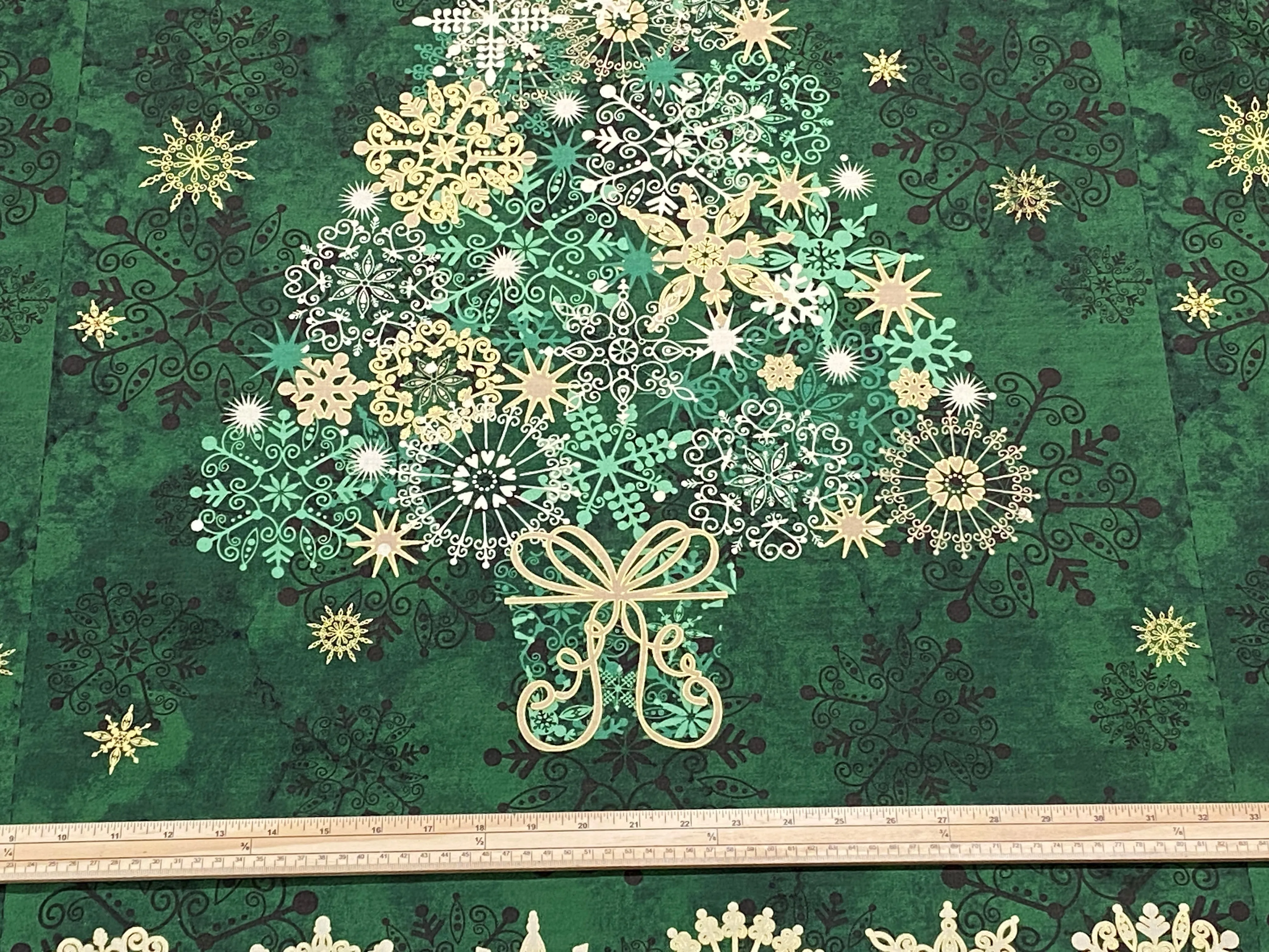 Christmas Tree Panel - Korean Patchwork Cotton