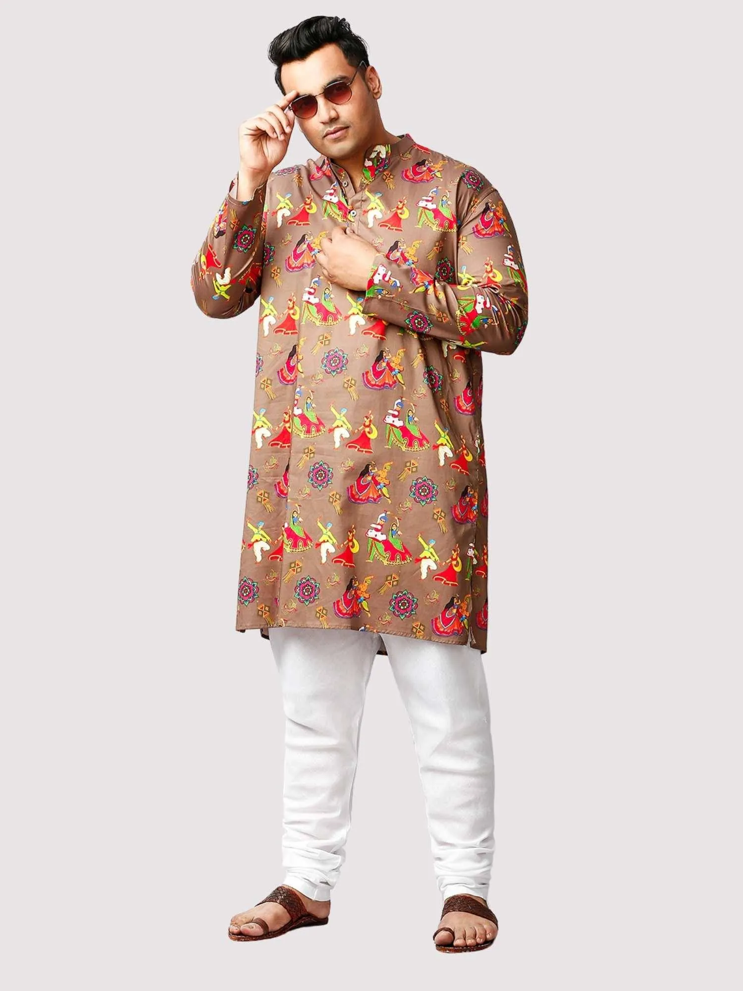 Dandiya Raas Printed Kurta Men's Plus Size