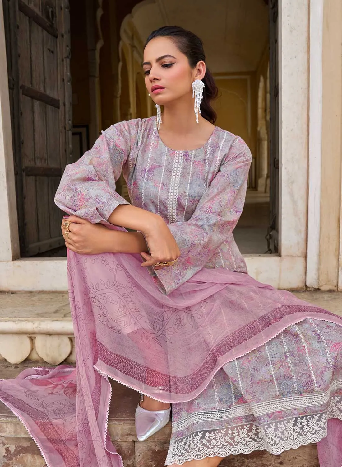 Designer Unstitched Pure Lawn Cotton Suit Material for Women