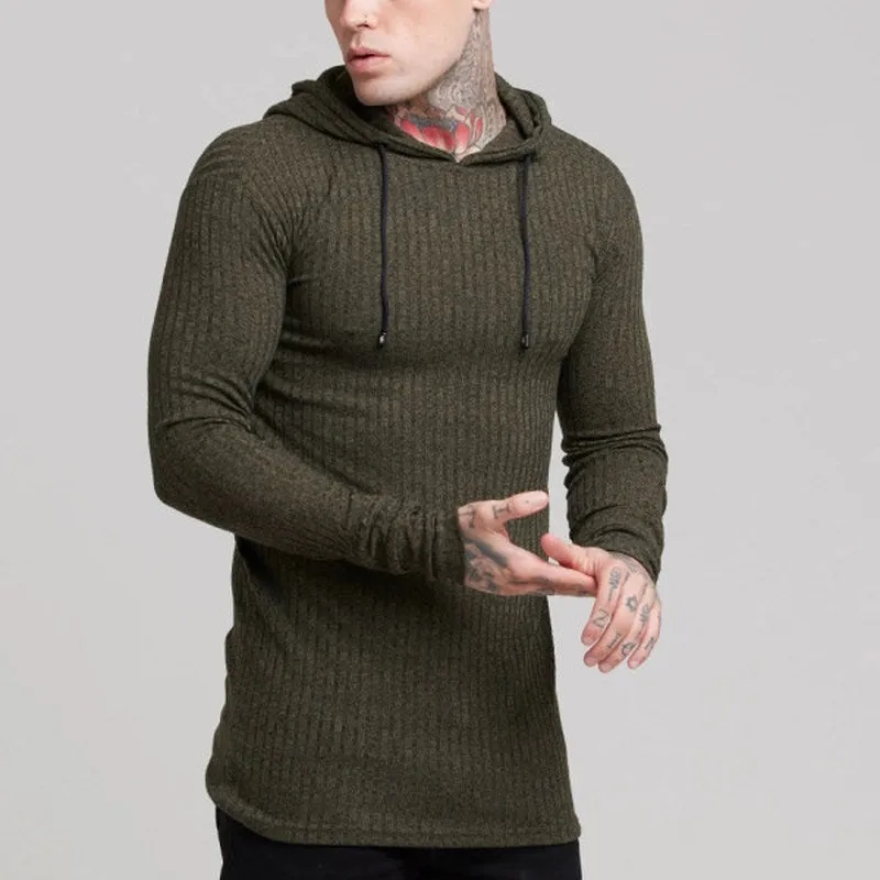 Fashion Casual Knitted Long Sleeve Hooded Pullover