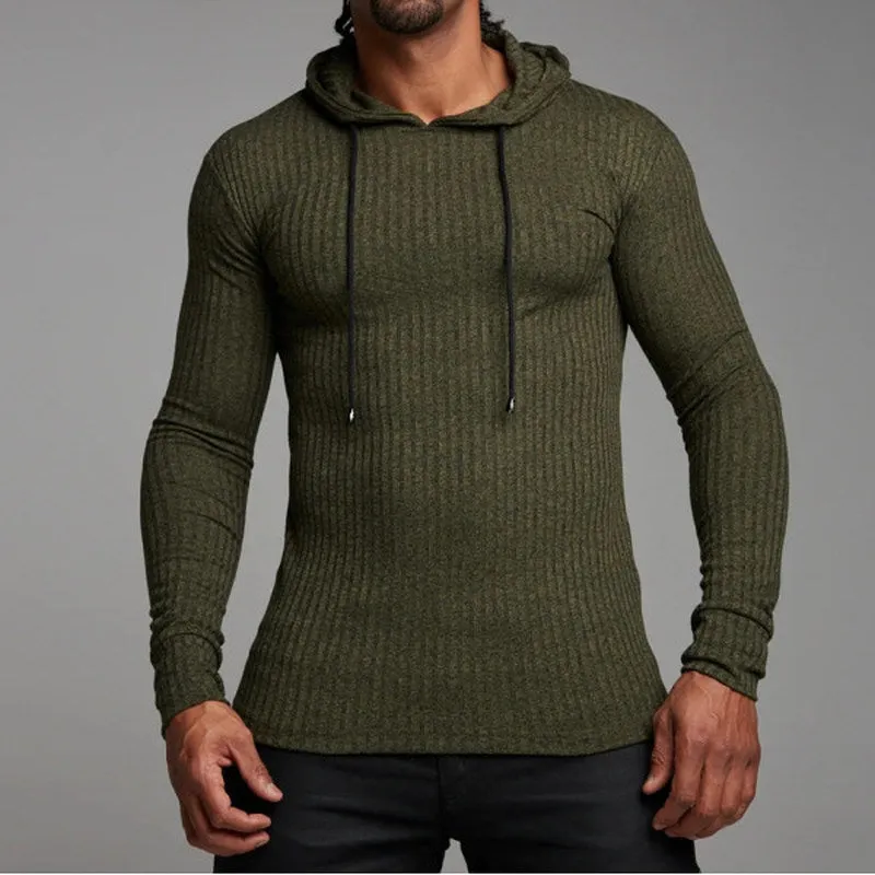 Fashion Casual Knitted Long Sleeve Hooded Pullover