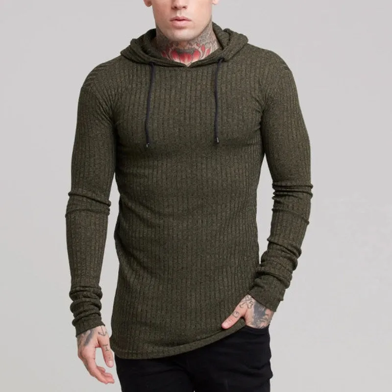 Fashion Casual Knitted Long Sleeve Hooded Pullover