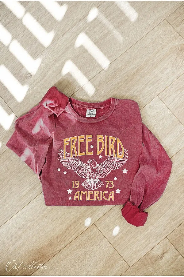 FreeBird Mineral Wash Long Sleeve Tee