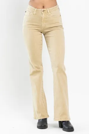 JB134 - REG/CURVY KHAKI STRAIGHT JEANS