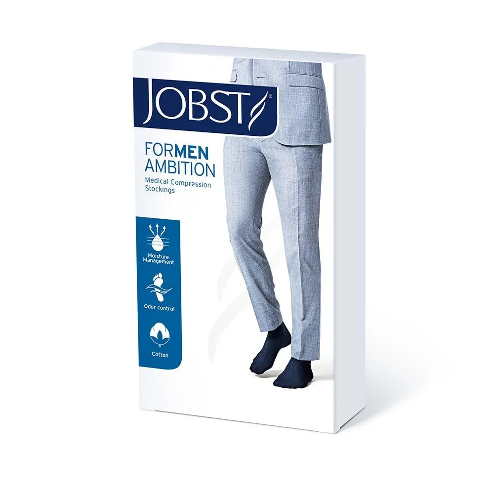 JOBST forMen Ambition Compression Socks, 20-30 mmHg, Knee High, SoftFit Band, Closed Toe