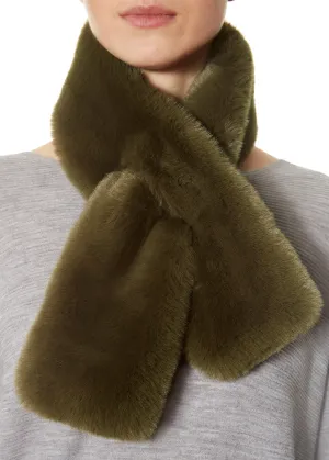 Khaki Faux Fur Loop Scarf