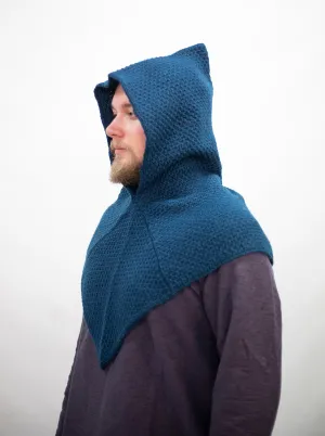 Knitted Wool Cowl Asbjorn Petrol Blue