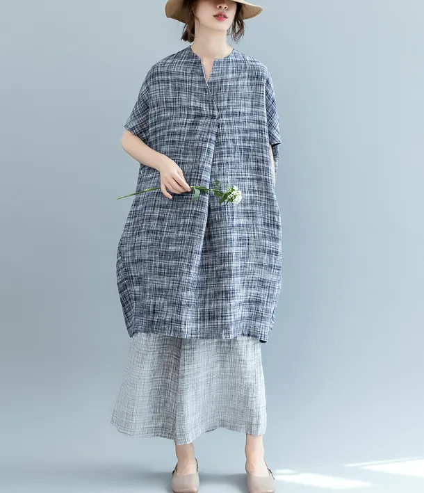 Loose Summer Cotton Linen Spring Women Dresses QZ200527