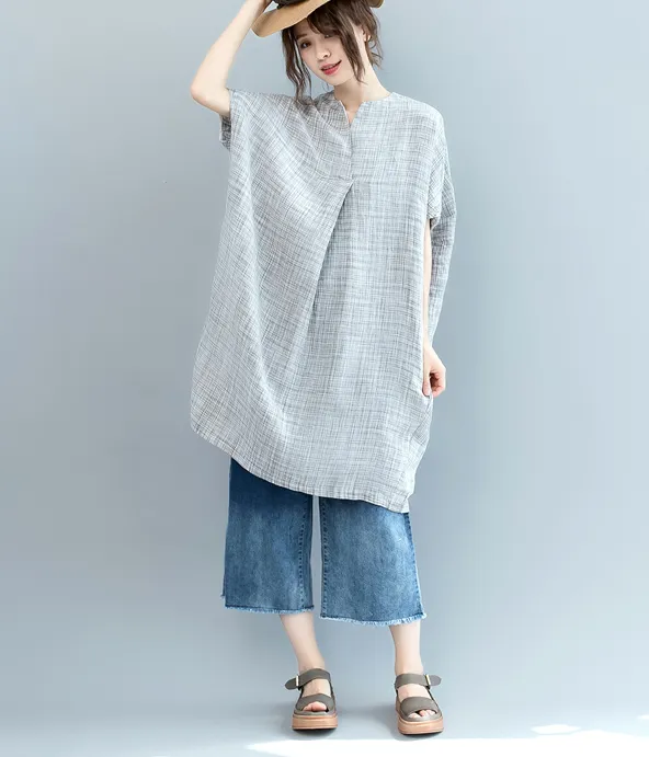 Loose Summer Cotton Linen Spring Women Dresses QZ200527