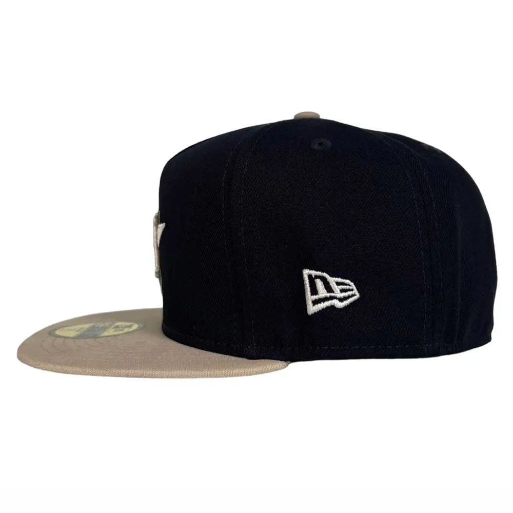 New Era Hat A-Frame Fitted Houston Astros Canvas Khaki Dark Navy 5950 Day