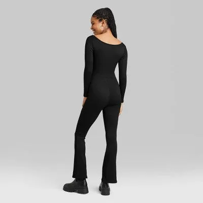 New - Women's Seamless Fabric Jumpsuit - Wild Fable Black XL