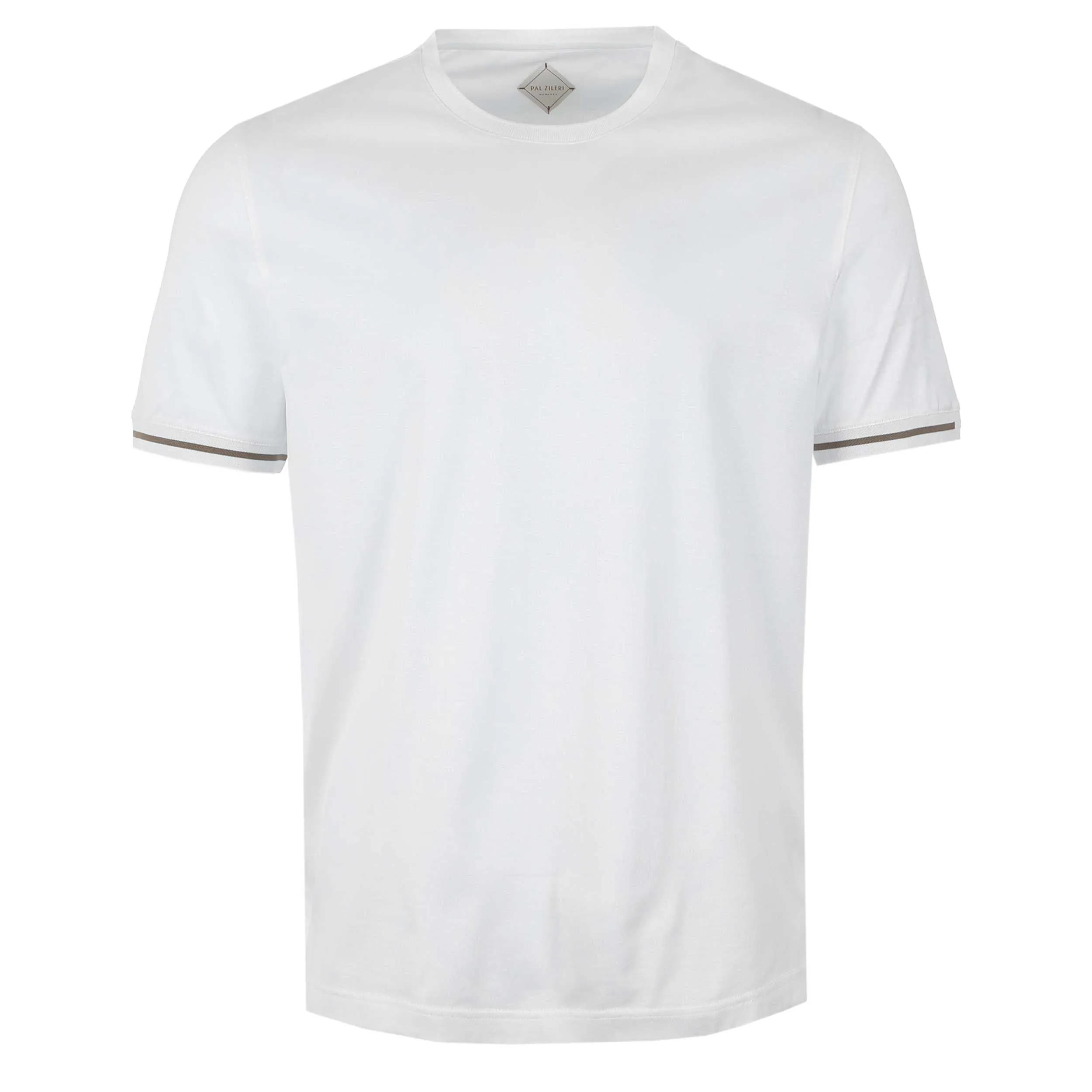 Pal Zileri Stripe Cuff Detail T-Shirt in White