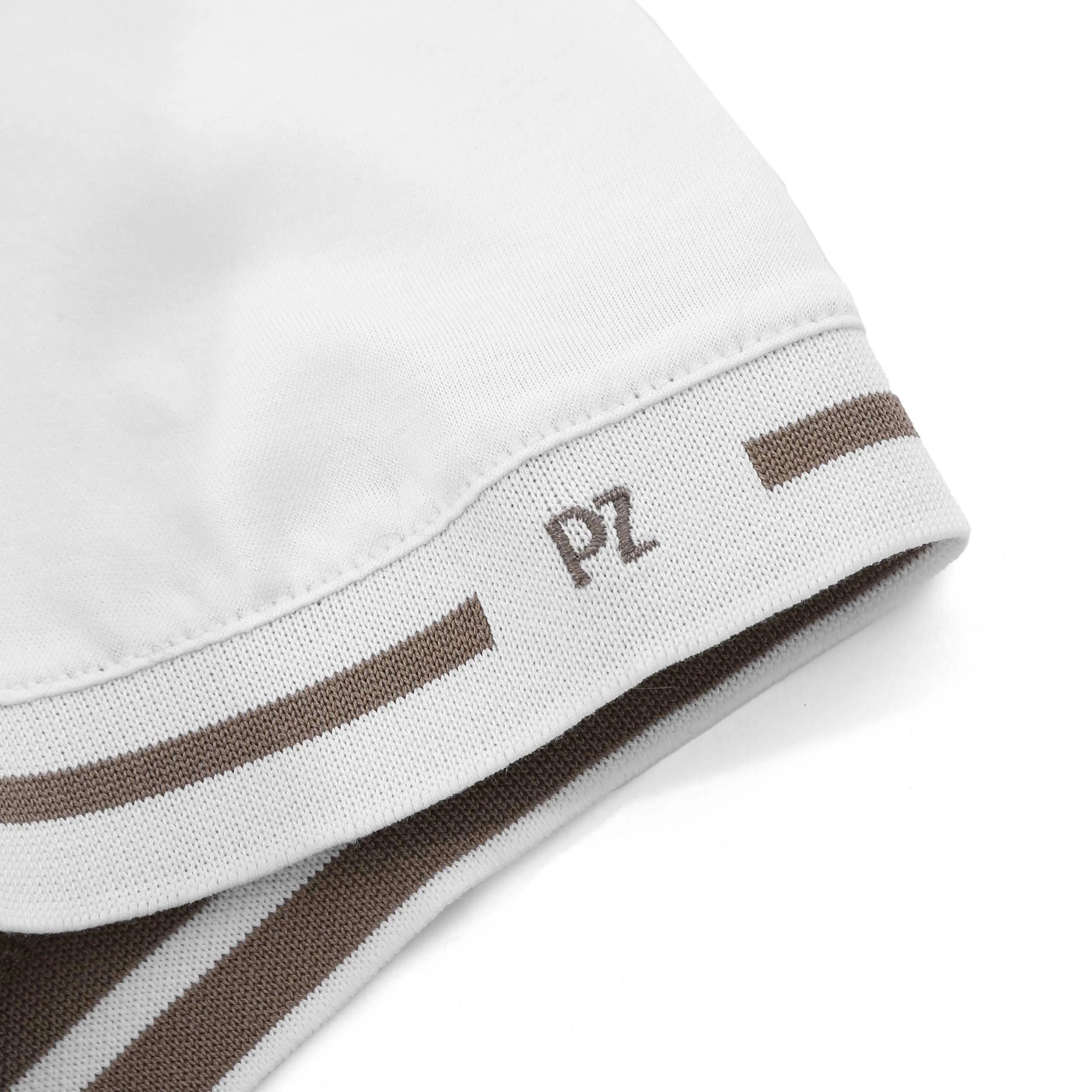 Pal Zileri Stripe Cuff Detail T-Shirt in White