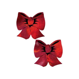 Pastease Holographic Red Bow Pasties