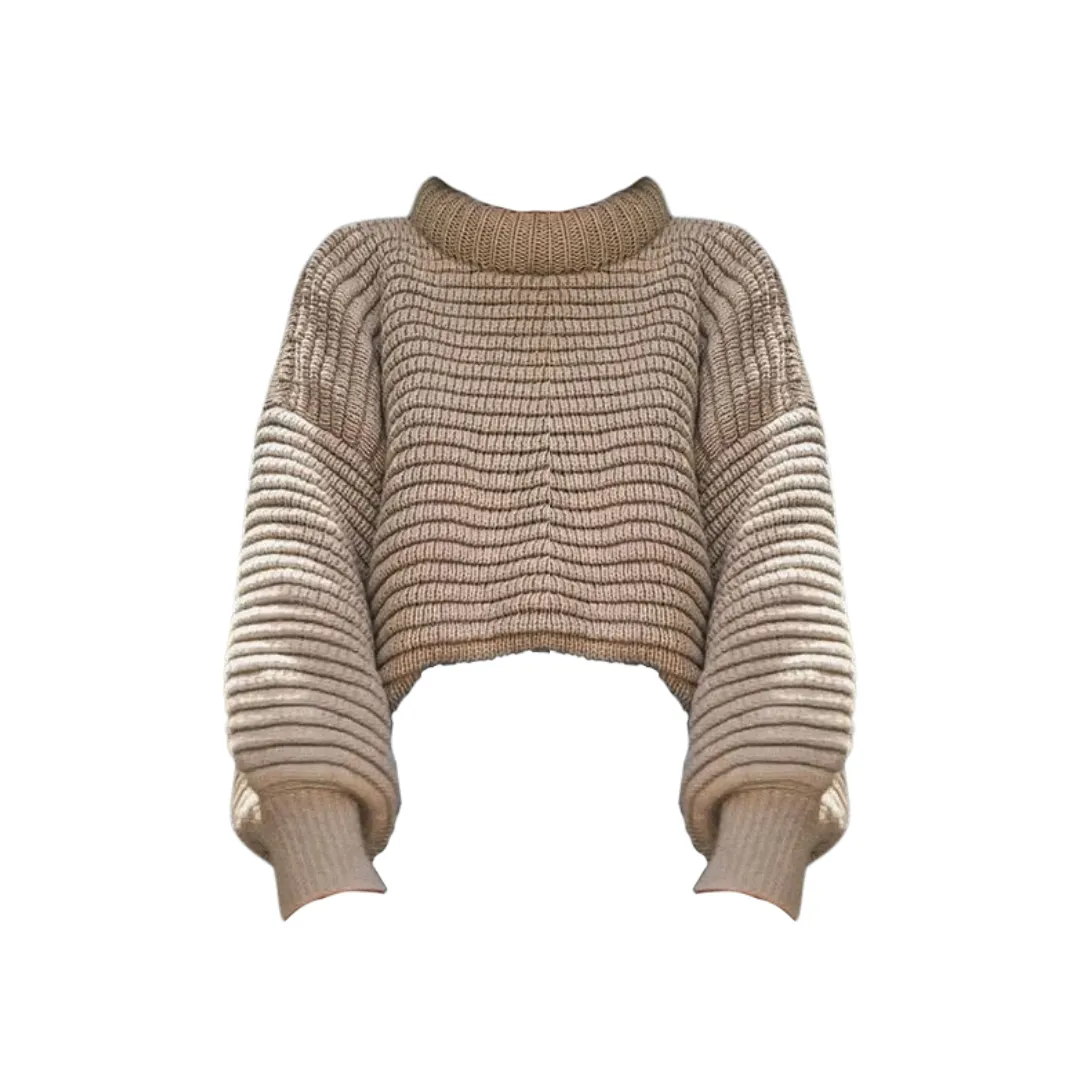 Pre Order: Balloon Sleeves Alpaca Knitted Sweater