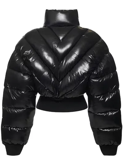 Pre Order:  Glossy Stand Collar Zip-Up Bubble Jacket