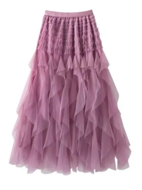 Pre Order:  Layered Ruffles A-Line Skirt