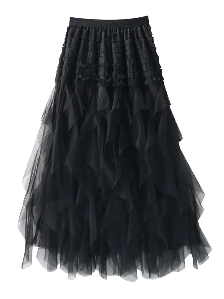 Pre Order:  Layered Ruffles A-Line Skirt