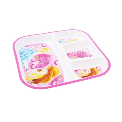 Princess Cartoon Printed kid's Plastic Dinner Plate Set of 4