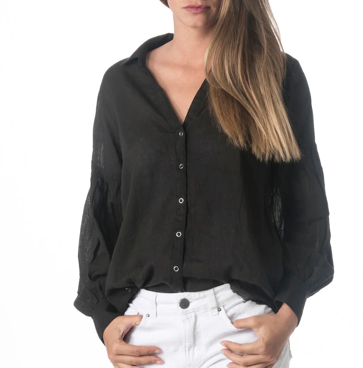 Puffed Gauze Blouse