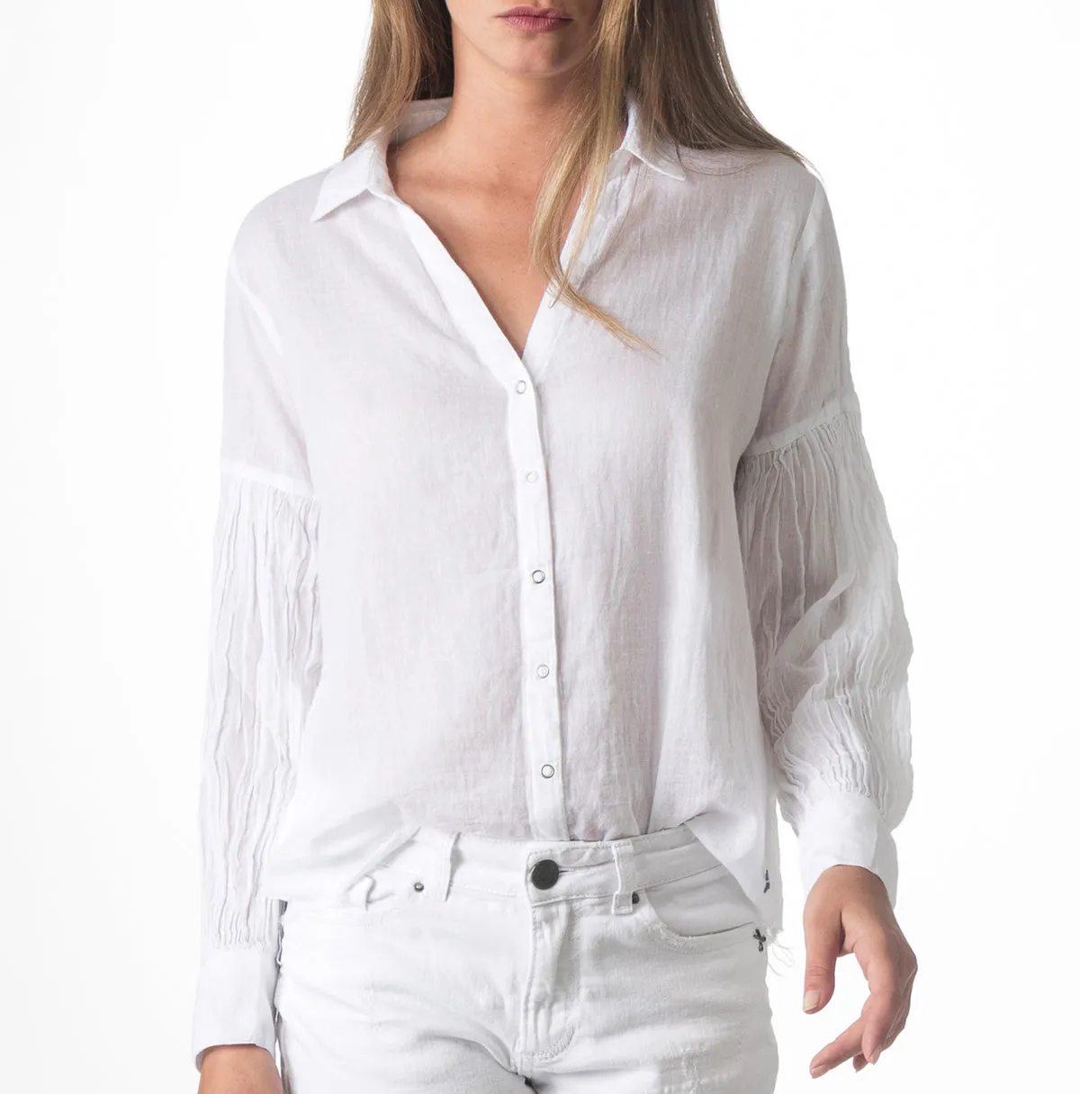 Puffed Gauze Blouse