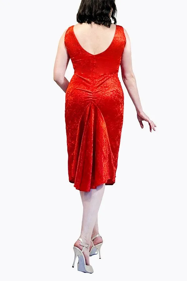 red velvet LUNA tango dress with tail