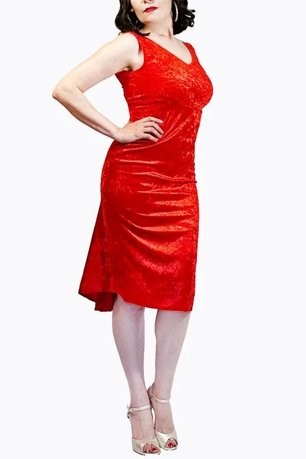 red velvet LUNA tango dress with tail