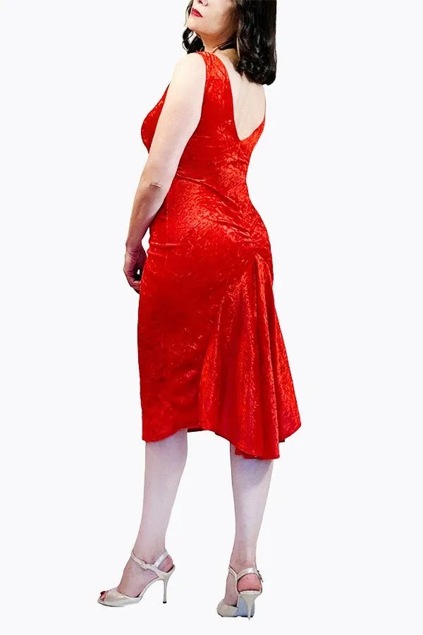 red velvet LUNA tango dress with tail