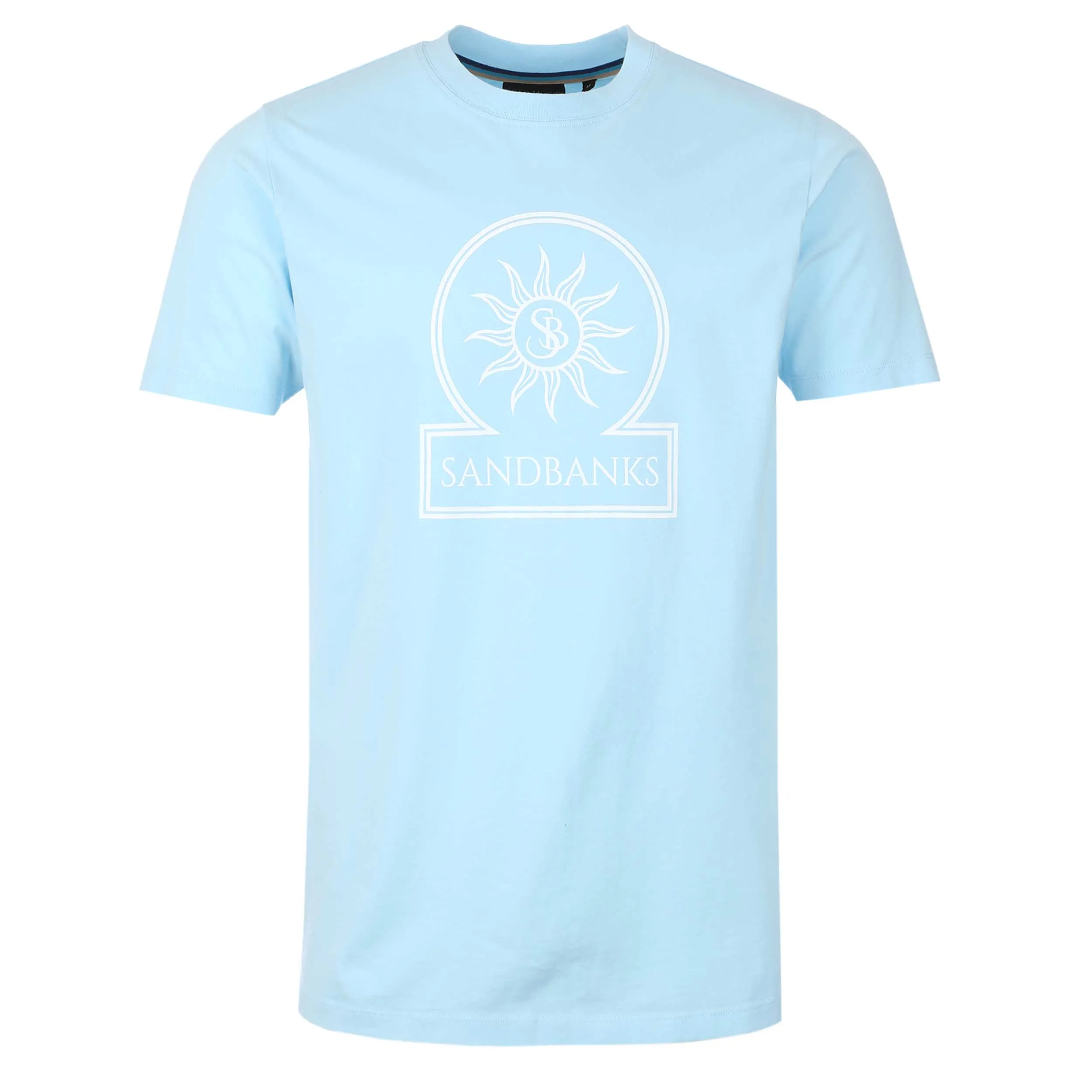 Sandbanks Logo Graphic T Shirt in Crystal Blue